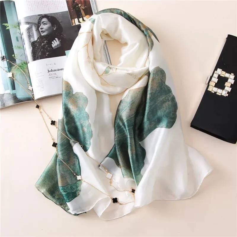 180*90cm Luxury Brand Women Summer Silk Scarves Shawls Lady Wrap Soft Female Echarpe Designer Beach stole Bandanna foulard pareo