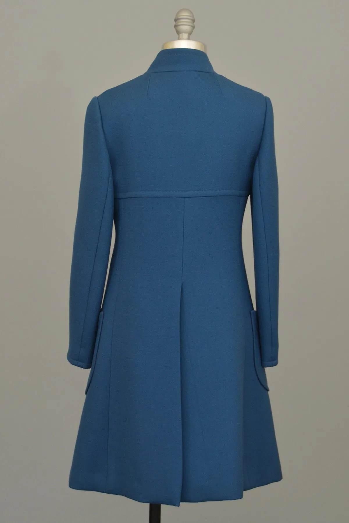 1960s Blue MOD A-Line Double Breasted Coat