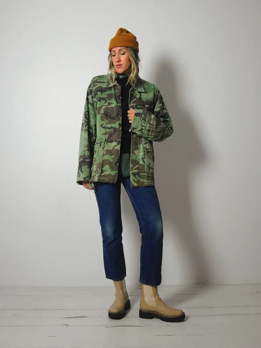 1980's Distressed Camouflage Jacket