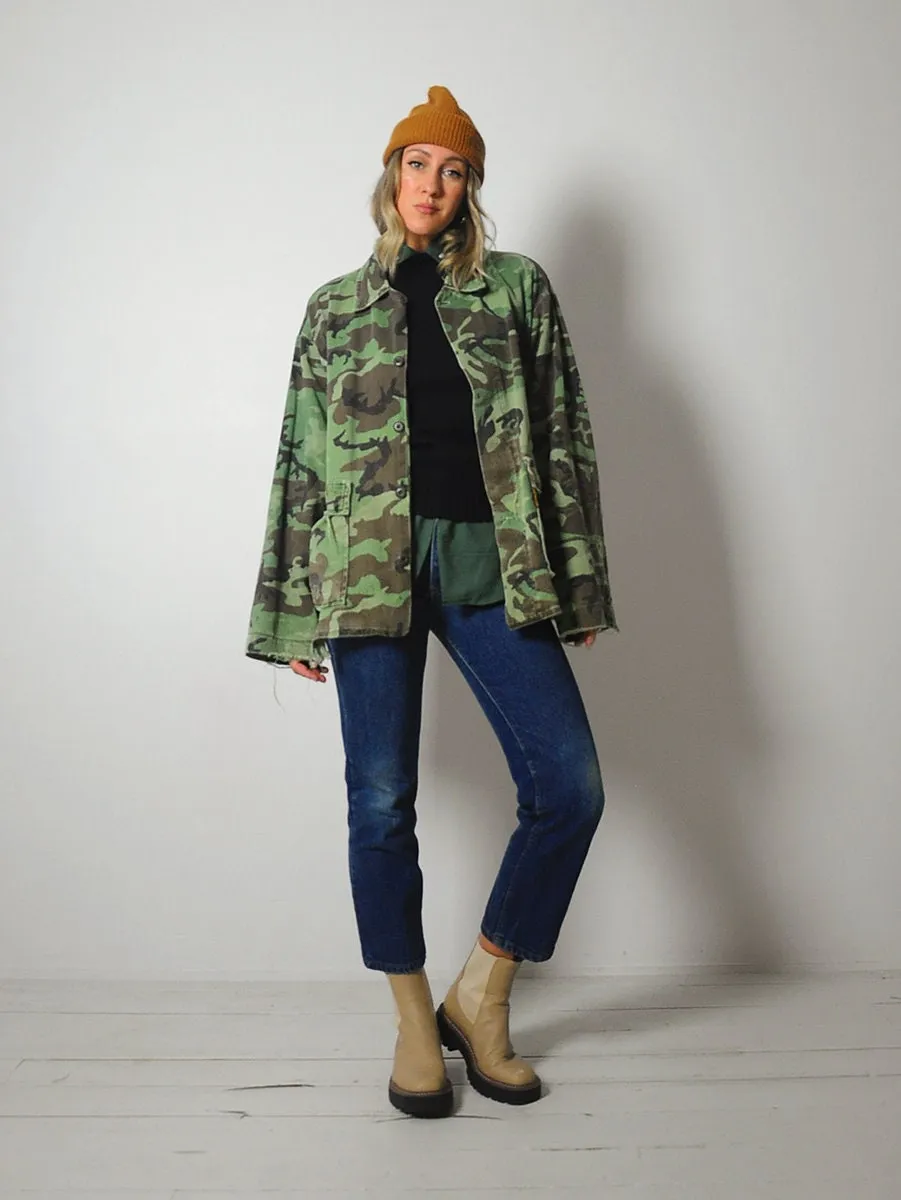 1980's Distressed Camouflage Jacket