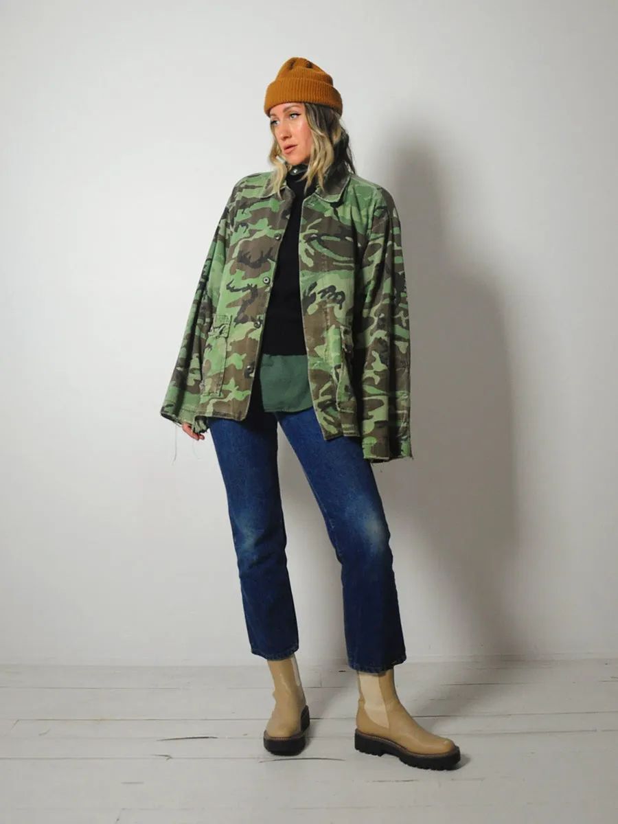 1980's Distressed Camouflage Jacket