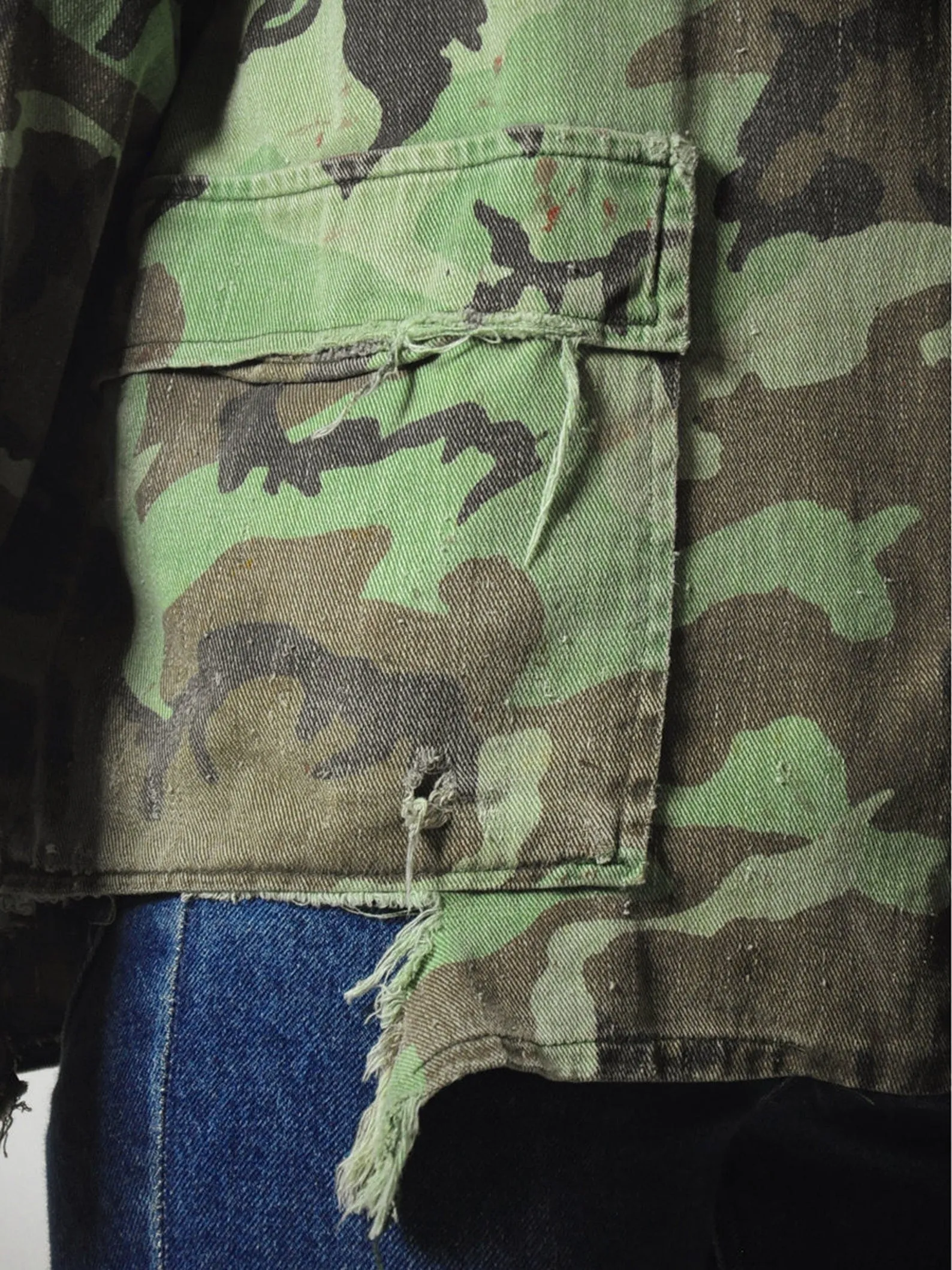 1980's Distressed Camouflage Jacket