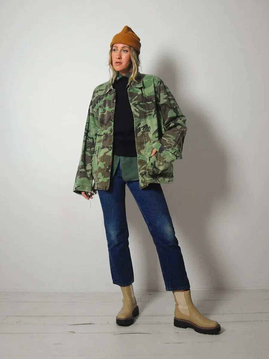 1980's Distressed Camouflage Jacket