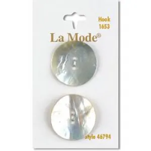 1" White Shell Buttons | LaMode