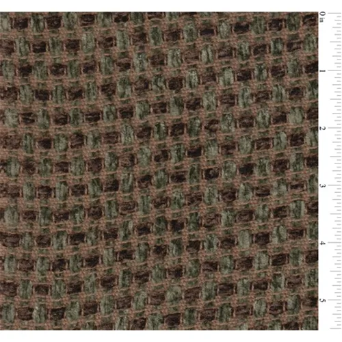 2 1/2 YD PC--Forest Green/Brown Basket Weave Chenille Home Decorating Fabric