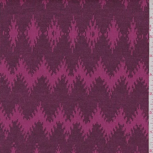 2 1/2 YD PC-Magenta Diamond Chevron Jacquard Double Knit Fabric