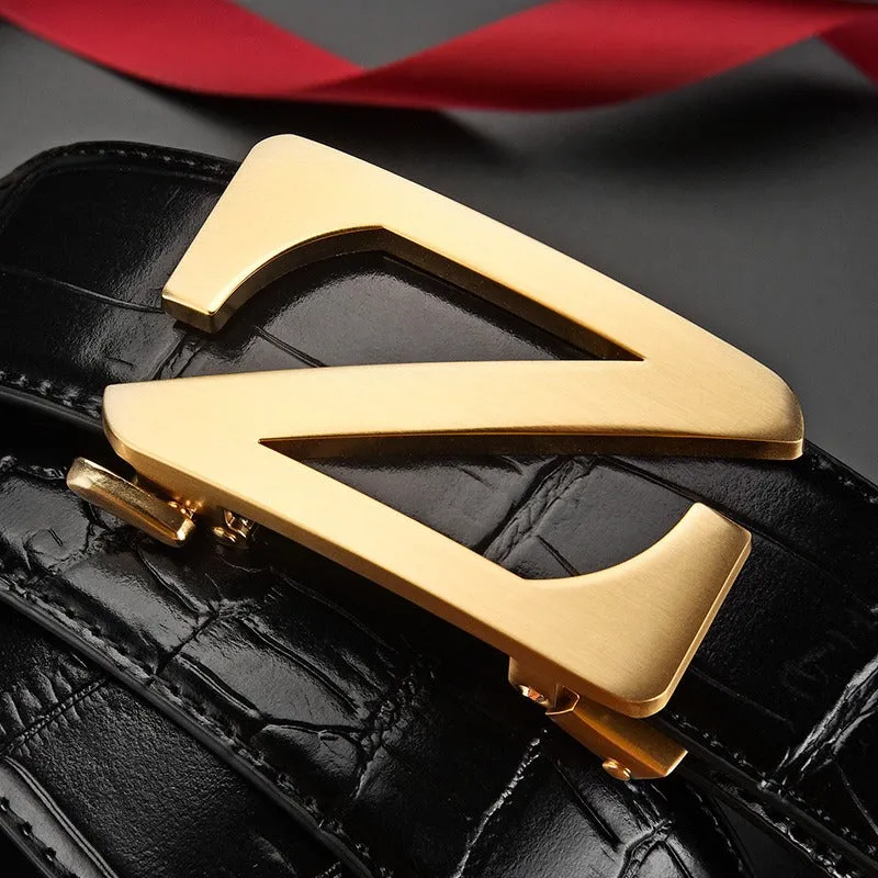 2022 New High Grade Men's Letter Embossing Automatic Buckle Belt -JonasParamount