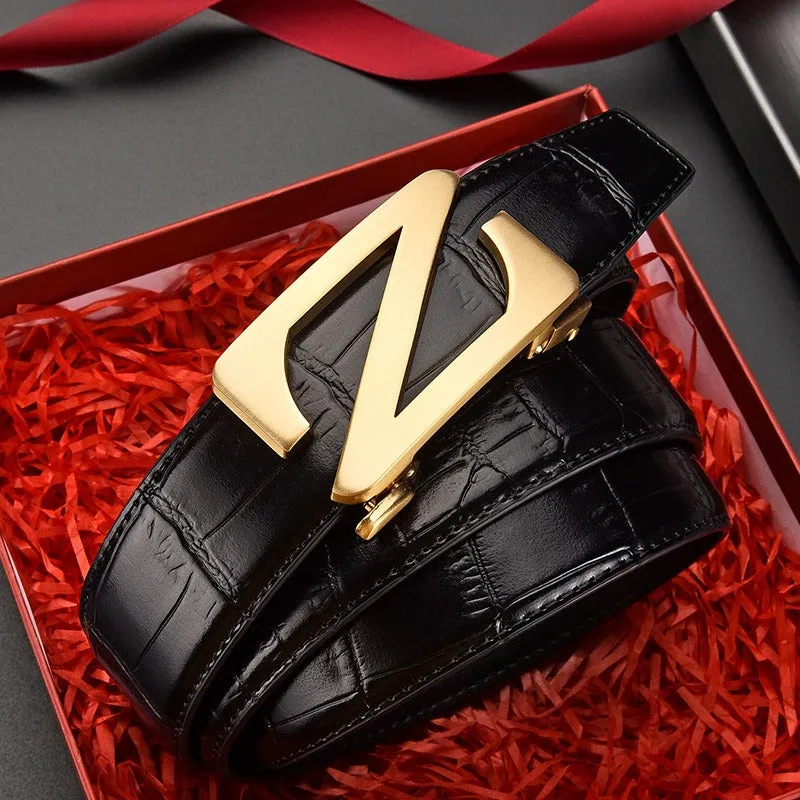 2022 New High Grade Men's Letter Embossing Automatic Buckle Belt -JonasParamount