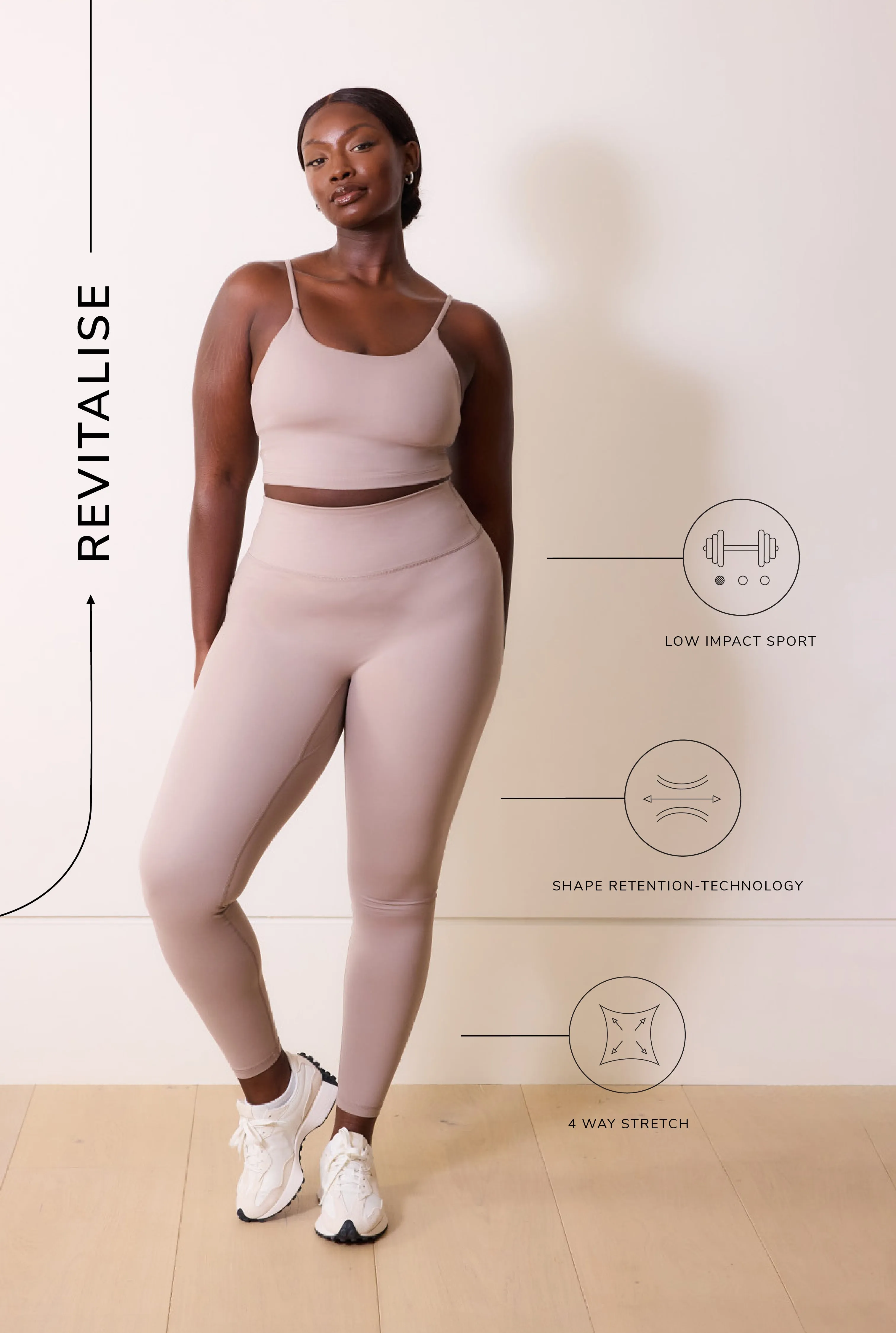 24/7 Revitalise High Waisted Leggings - Clay