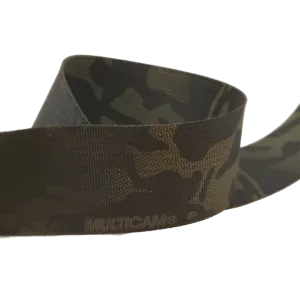 2" Solution Dyed Nylon Webbing - MultiCam Black 2-sided printed (Sold per Yard)