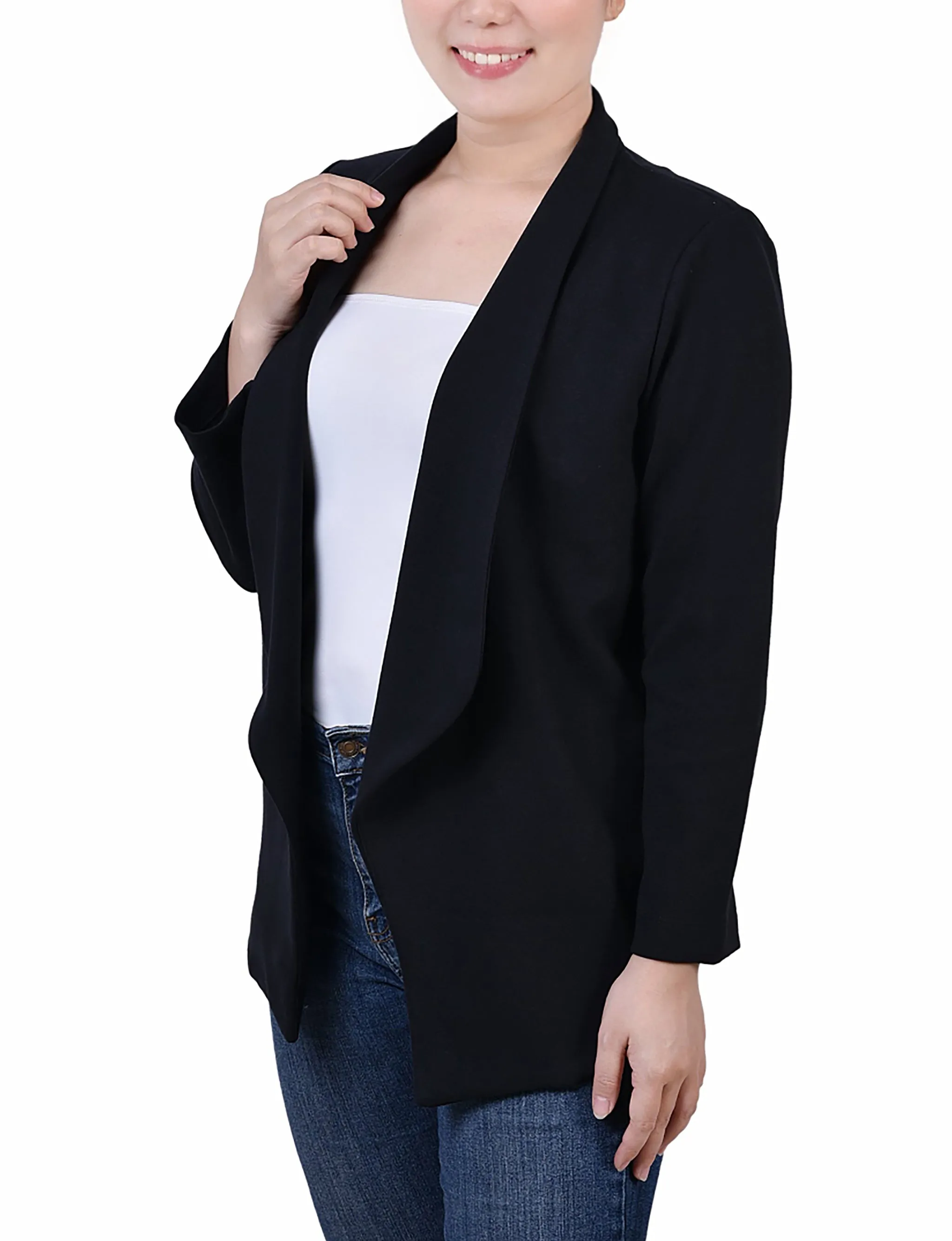 3/4 Sleeve Ponte Jacket