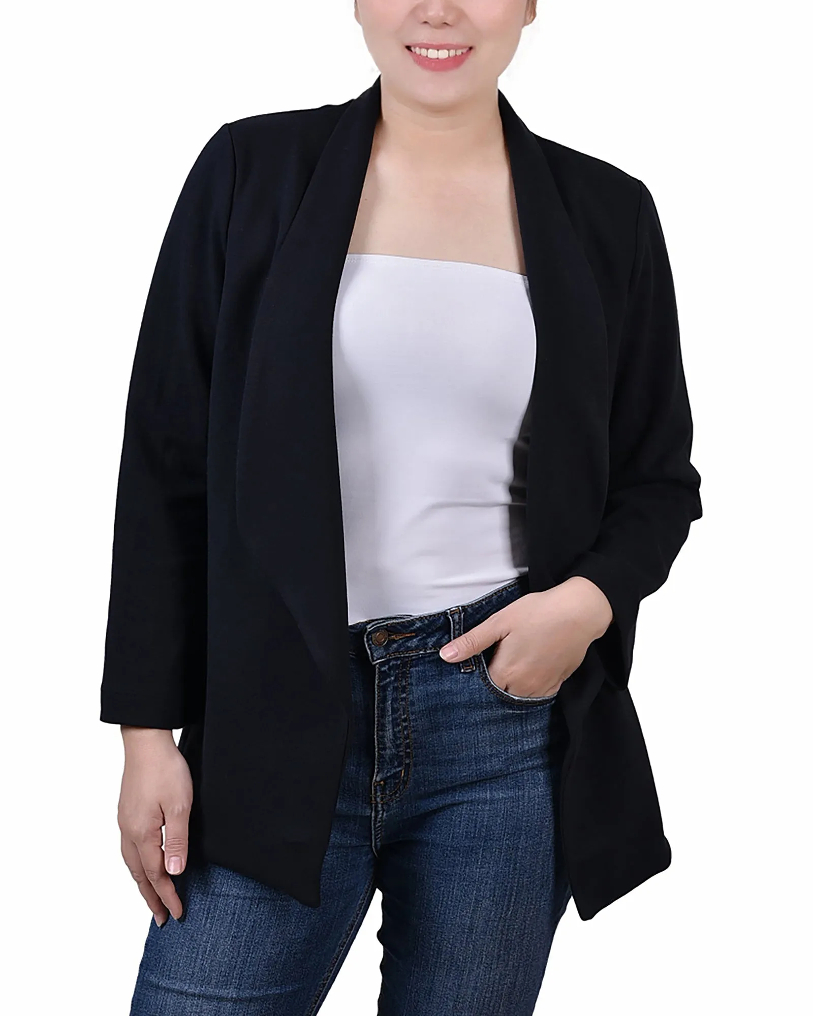 3/4 Sleeve Ponte Jacket