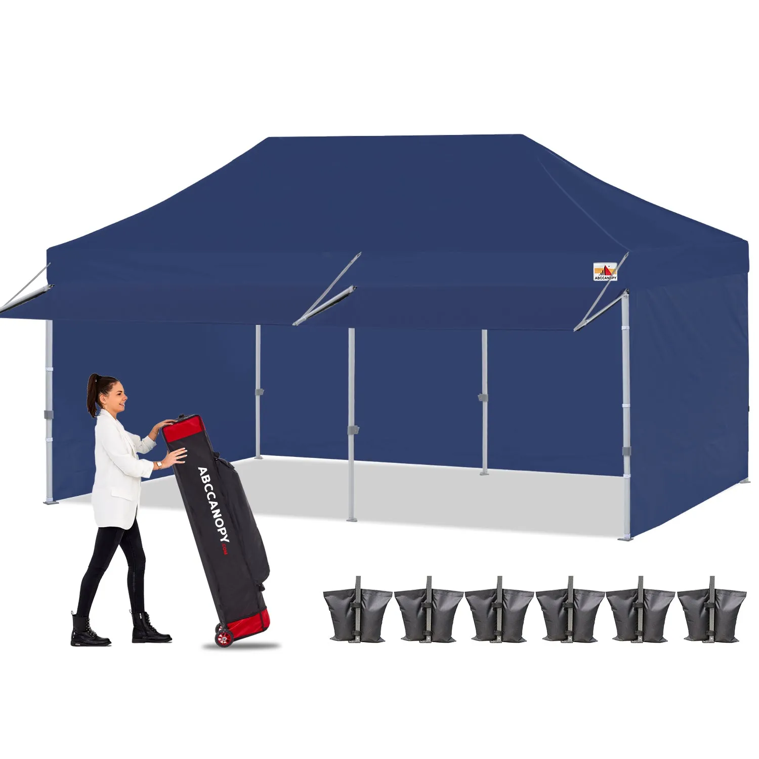 ABCCANOPY S1 Commercial Pop Up 10x10/10x20 Canopy Tent with Awning and Sidewalls