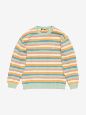 Acne Studios Kids Striped Knitted Jumper in Multicolour