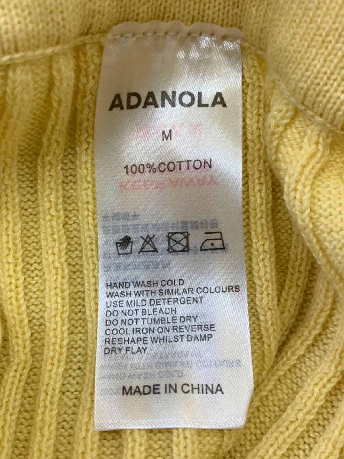 Adanola Yellow Knit Shorts UK M