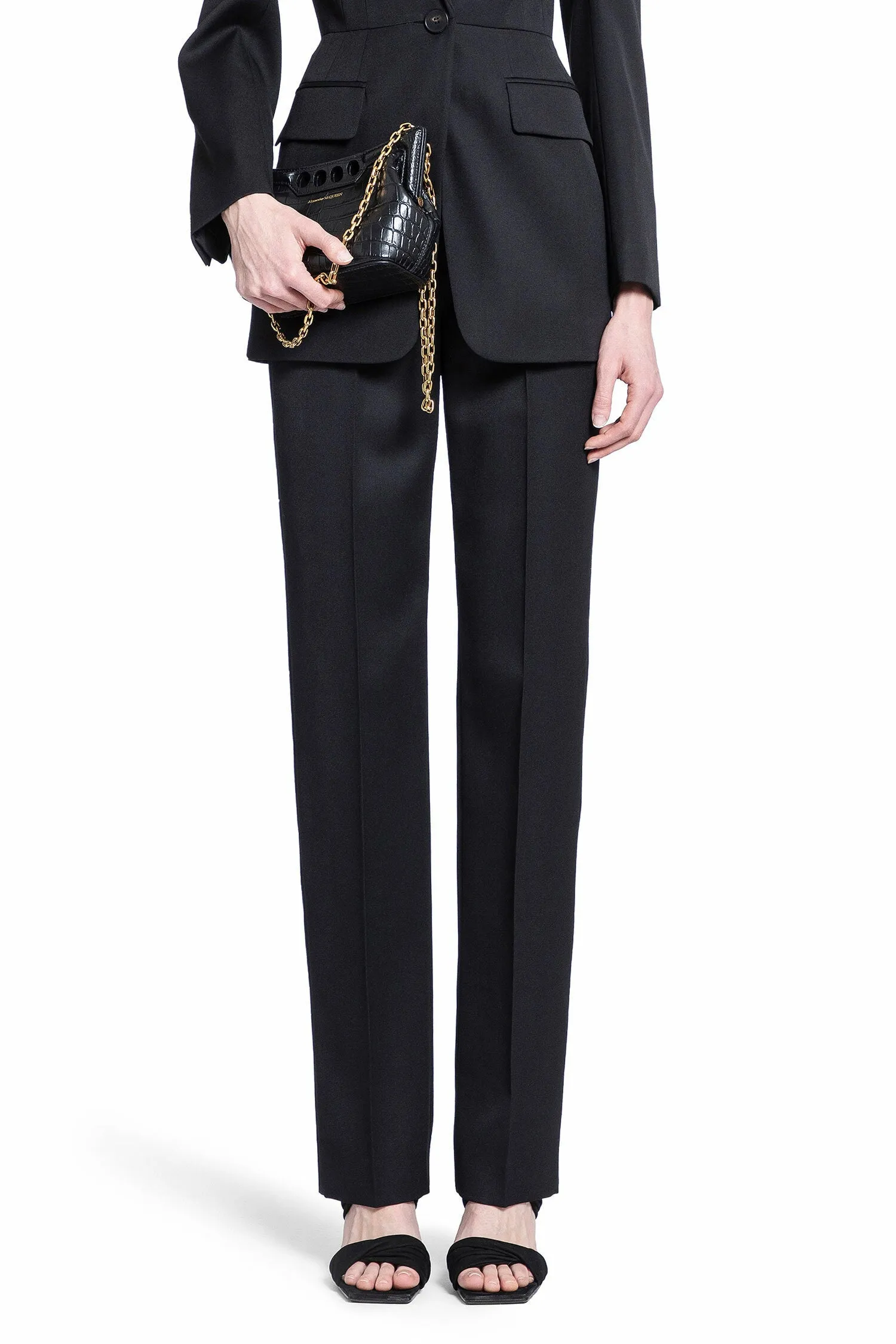 ALEXANDER MCQUEEN WOMAN BLACK TROUSERS