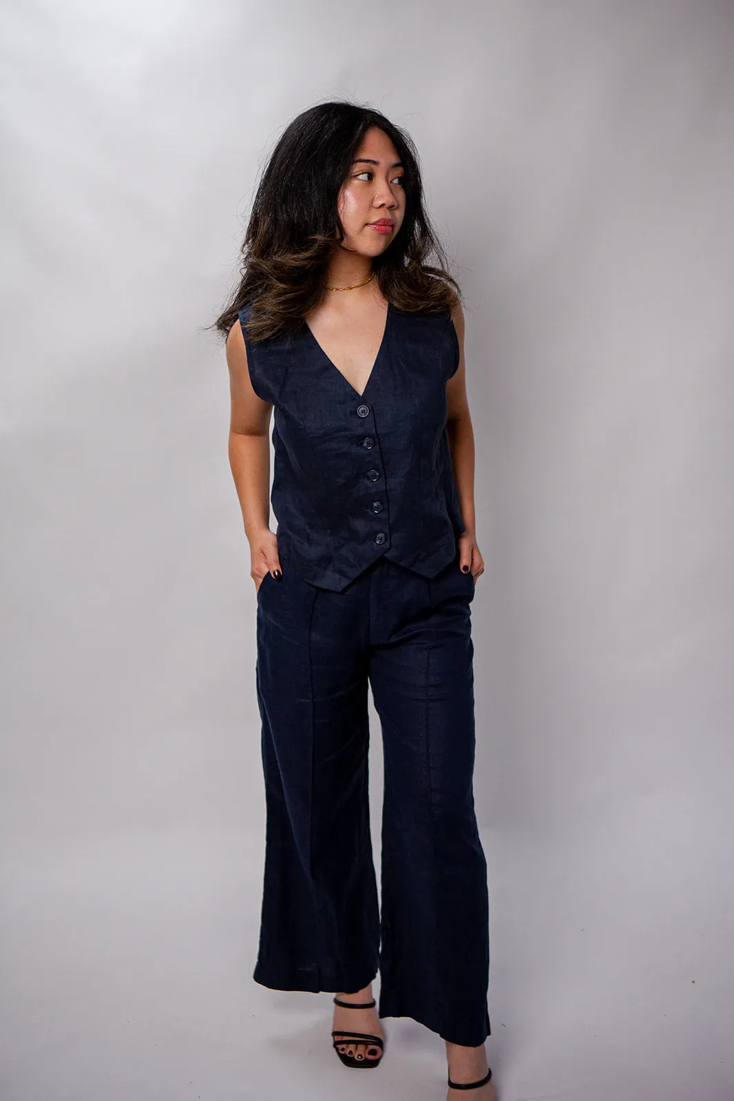 All Bodies 100% Linen High-Waisted Pants