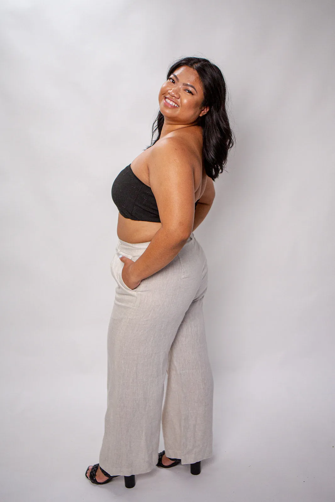 All Bodies 100% Linen High-Waisted Pants