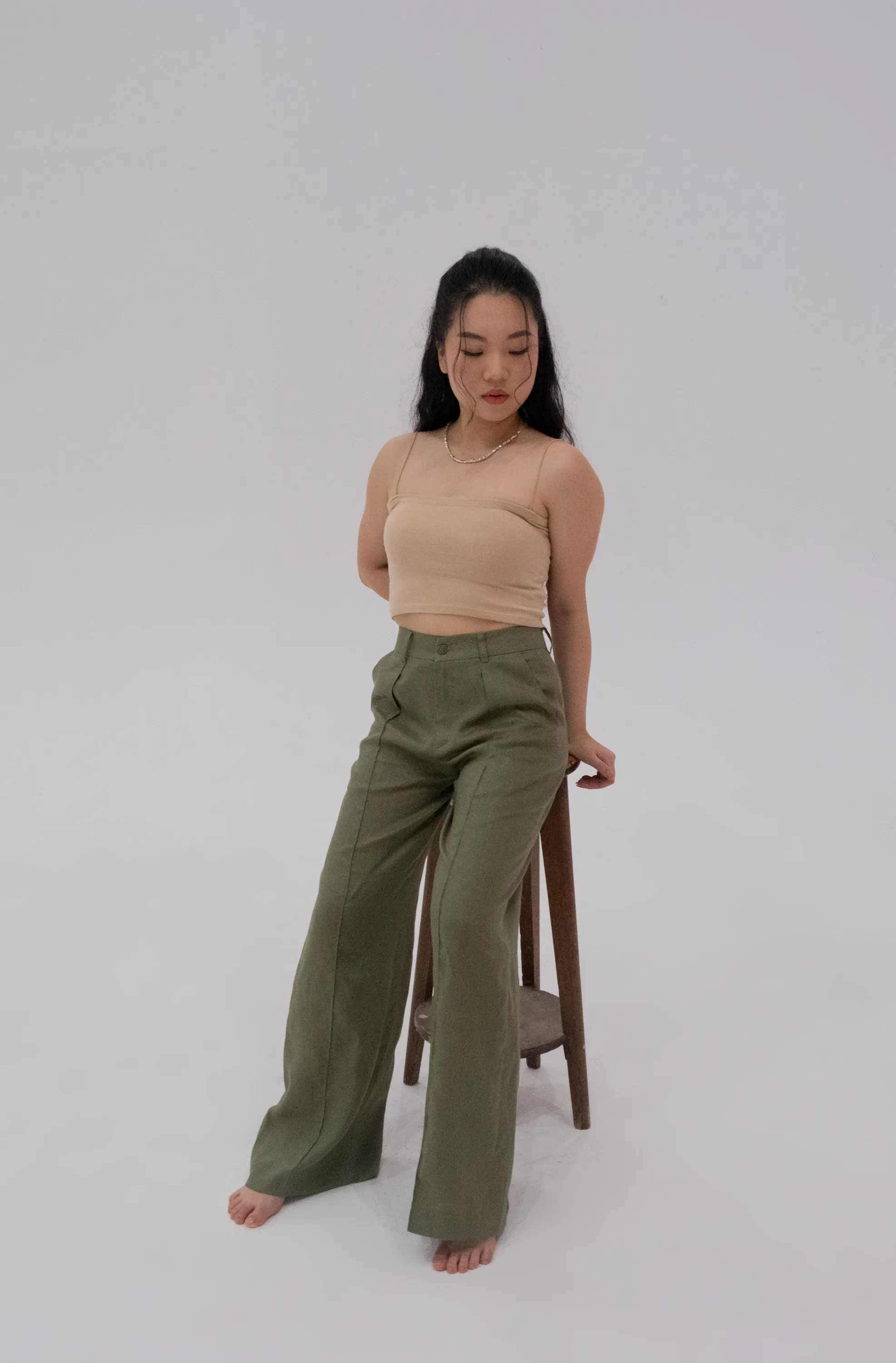 All Bodies 100% Linen High-Waisted Pants