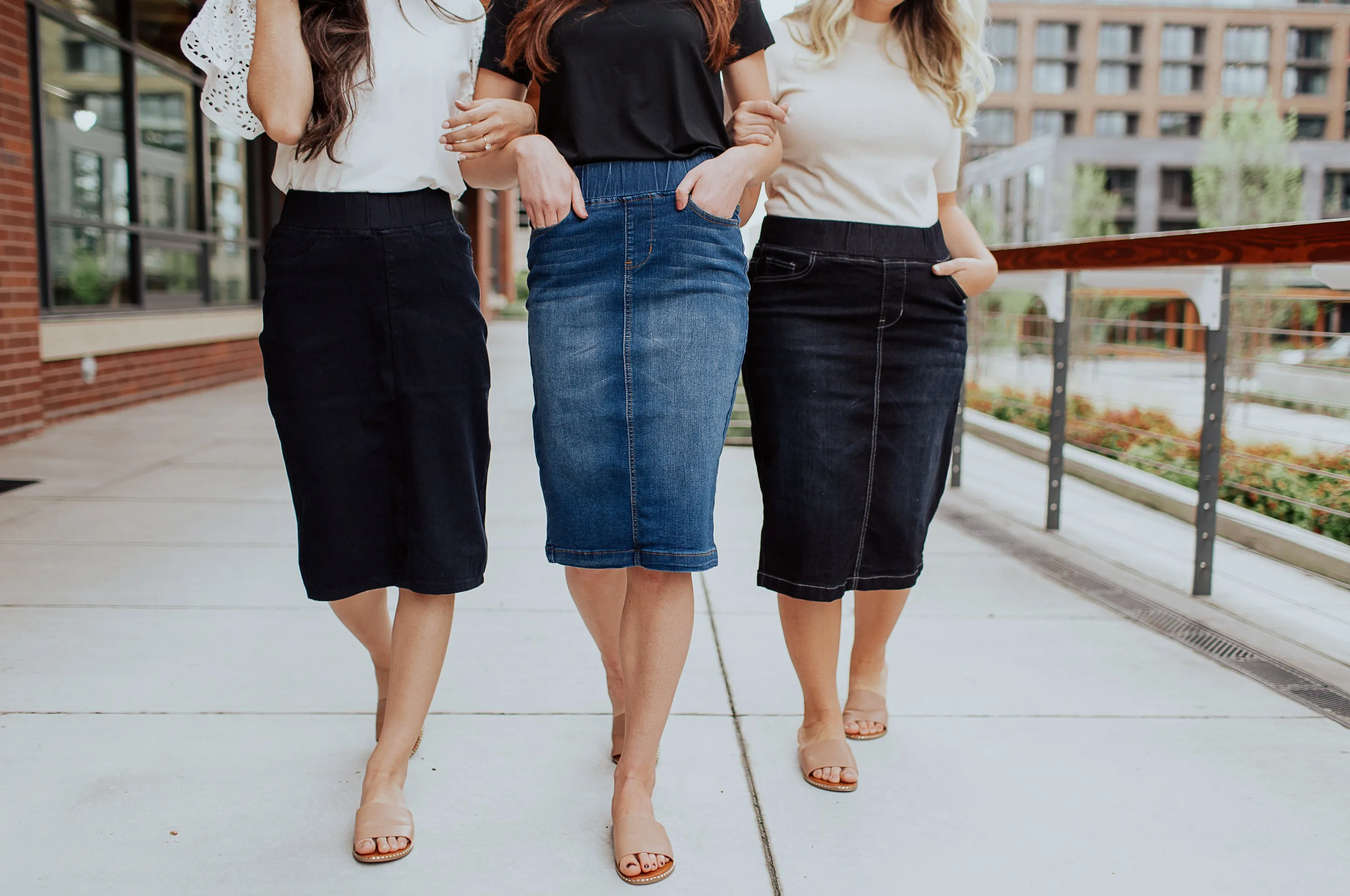 All Day Every Day Denim Skirt in Dark Blue Denim