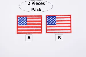 American Flag Patch - United States of America Patch   (2 Pieces Pack) Iron on , Sew on,   Embroidered patches. - GK- 49