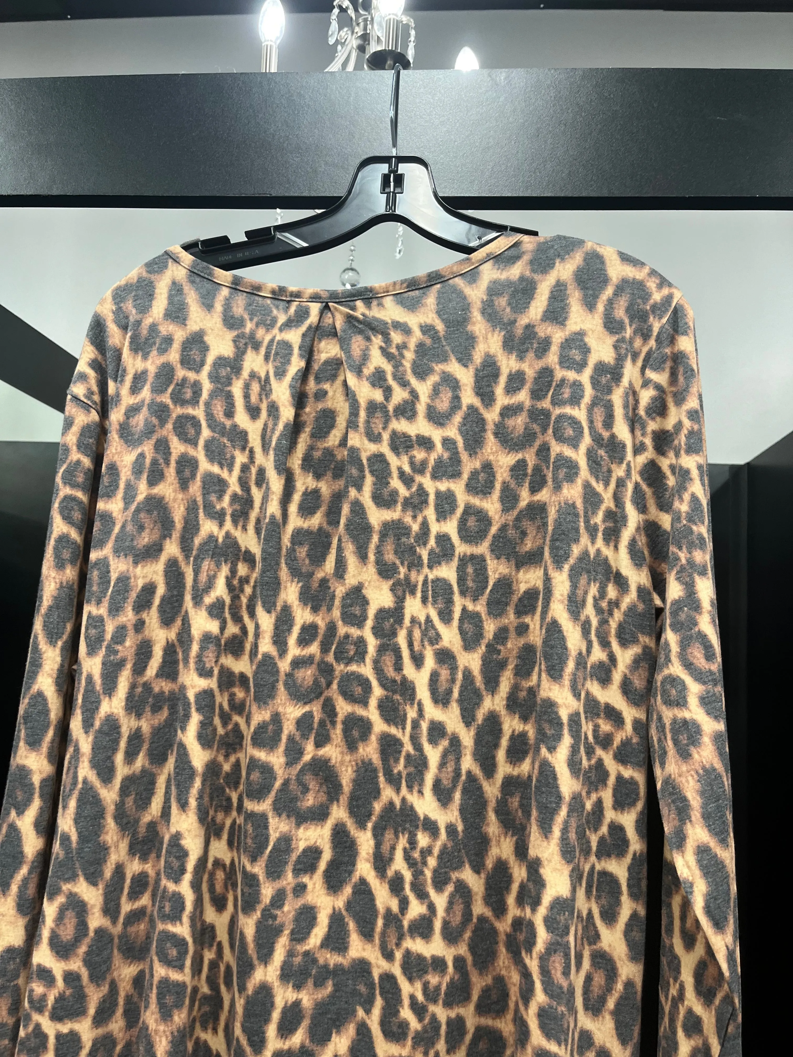 Animal Print Dress Casual Midi L&B, Size M