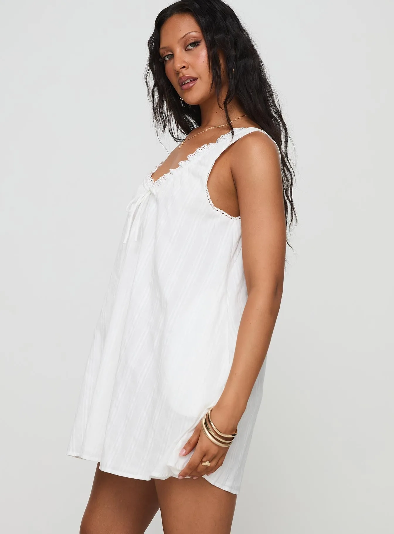 White Antiquity Swing Mini Dress - Elegant, Timeless, and Perfect for Any Occasion