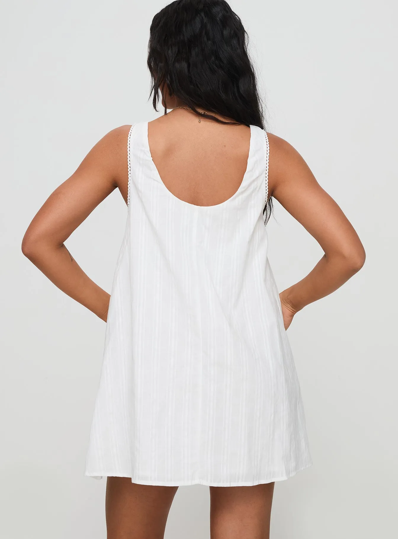 White Antiquity Swing Mini Dress - Elegant, Timeless, and Perfect for Any Occasion