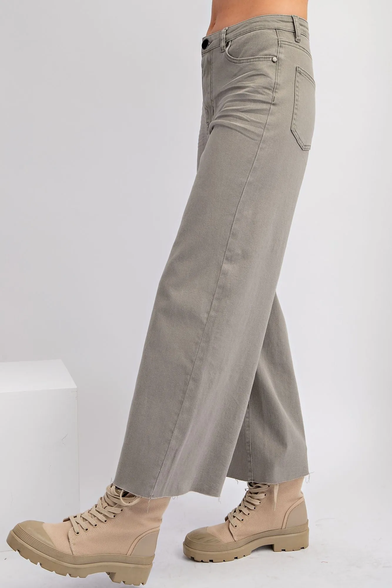 Ash Olive Soft Stretch Twill High Waisted Pants