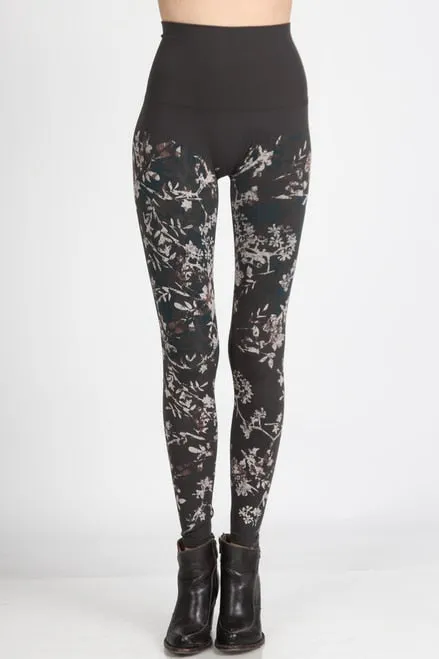 B2361USBX High Waisted Legging w/Floral Medley Print