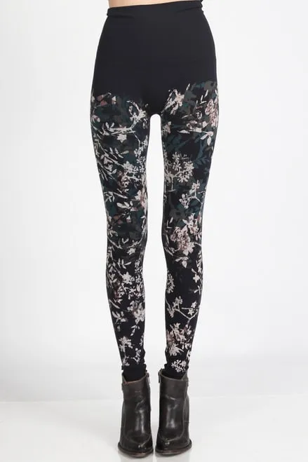 B2361USBX High Waisted Legging w/Floral Medley Print