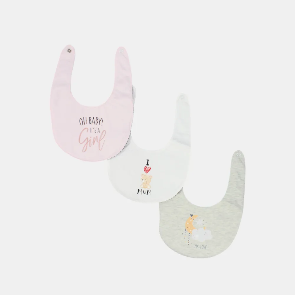 Baby Girls' Bib (Pack Of 3)