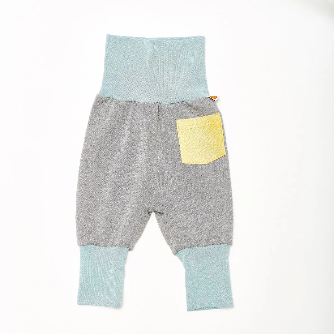 Baby sweat pants with pockets "Sweat Grey/Dotties Bamboo"