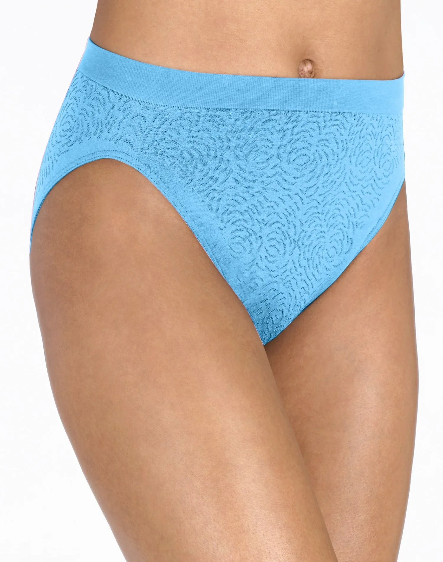 Bali Comfort Revolution Microfiber Damask Hi-Cut Brief