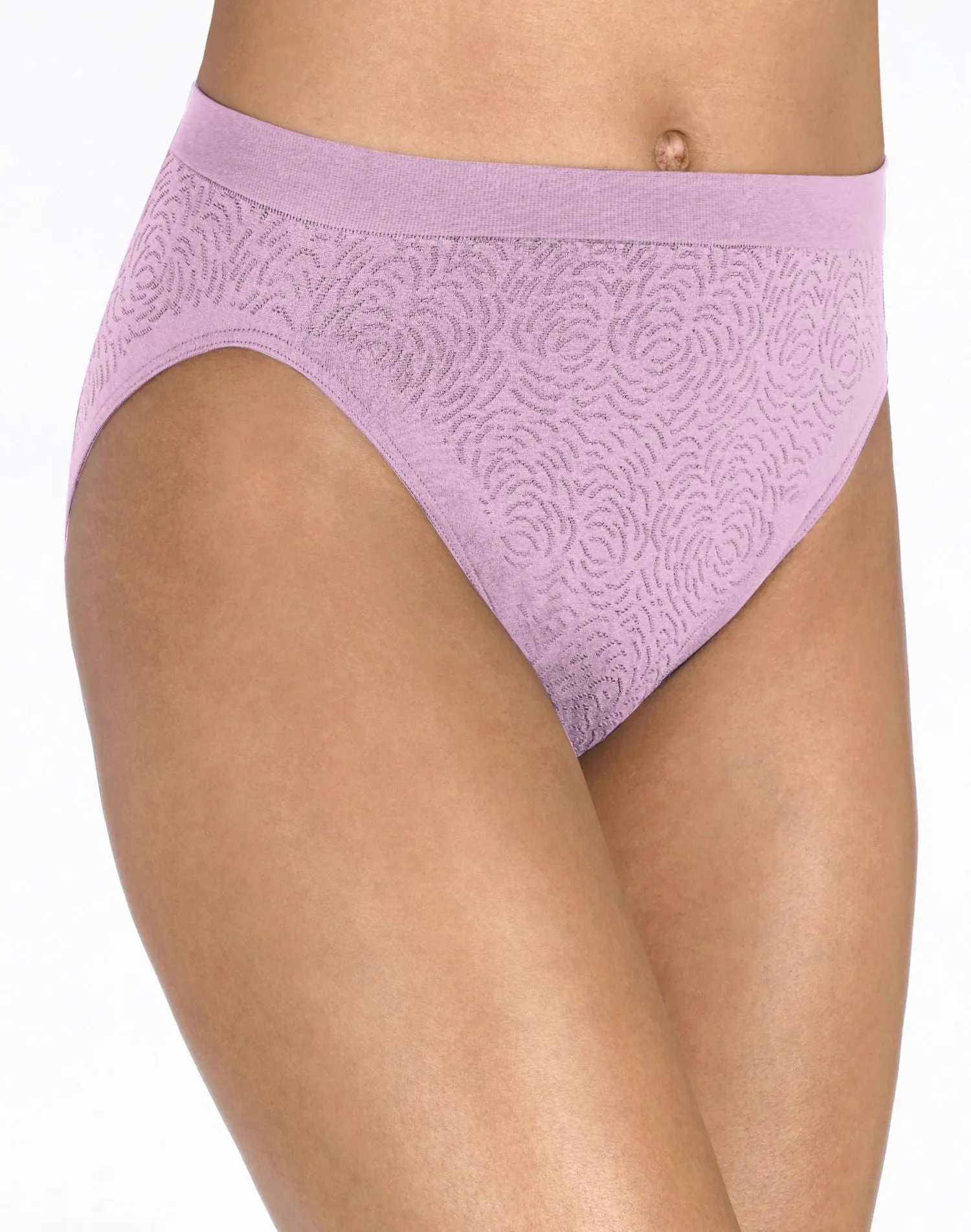 Bali Comfort Revolution Microfiber Damask Hi-Cut Brief