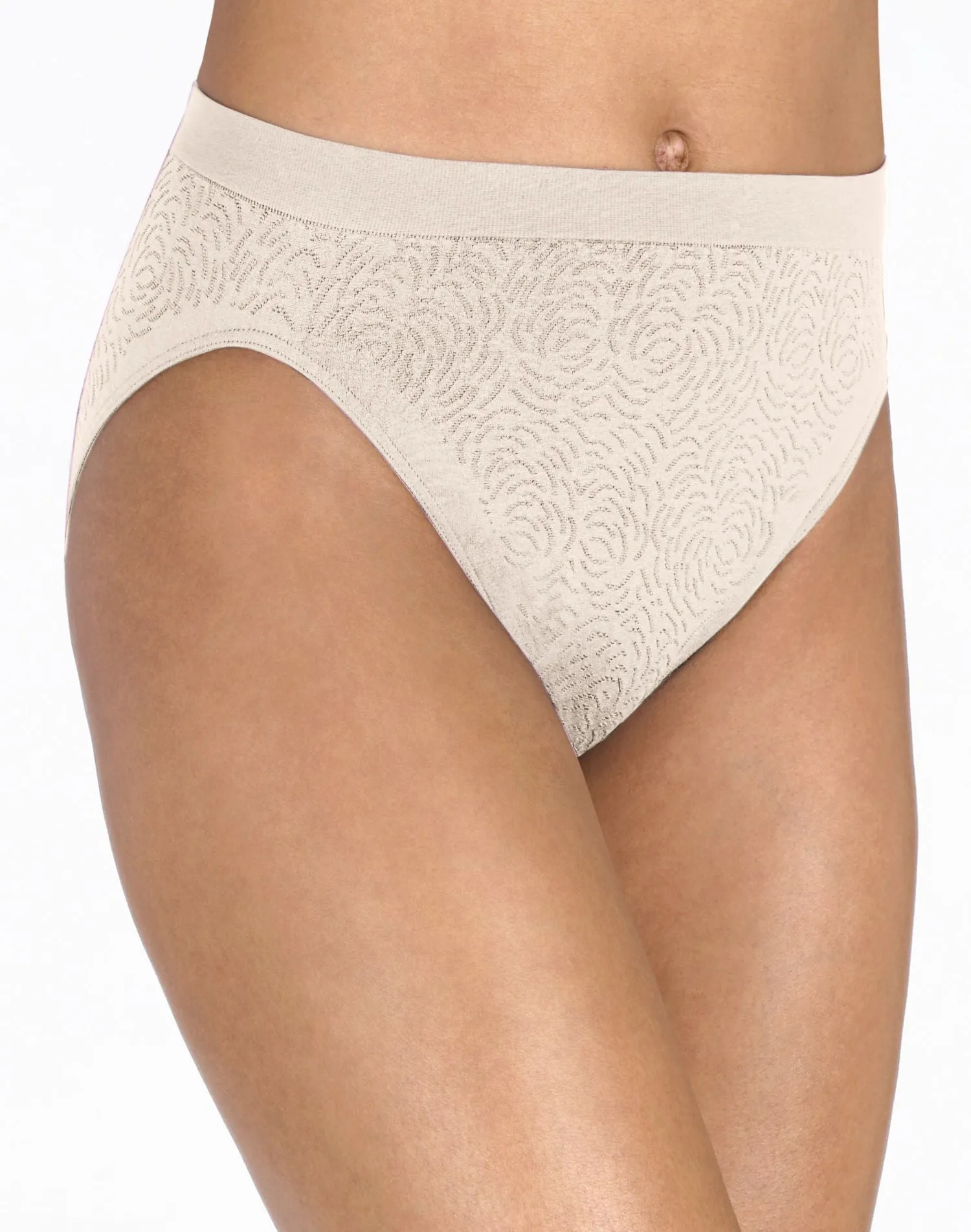 Bali Comfort Revolution Microfiber Damask Hi-Cut Brief