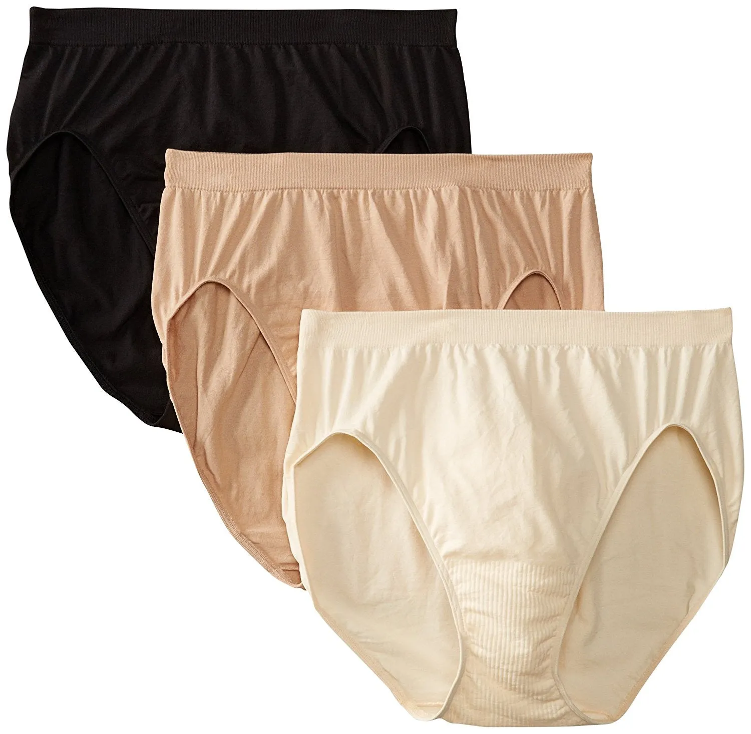 Bali Womens Comfort Revolution Microfiber Hi-Cut Panty, 3-Pack