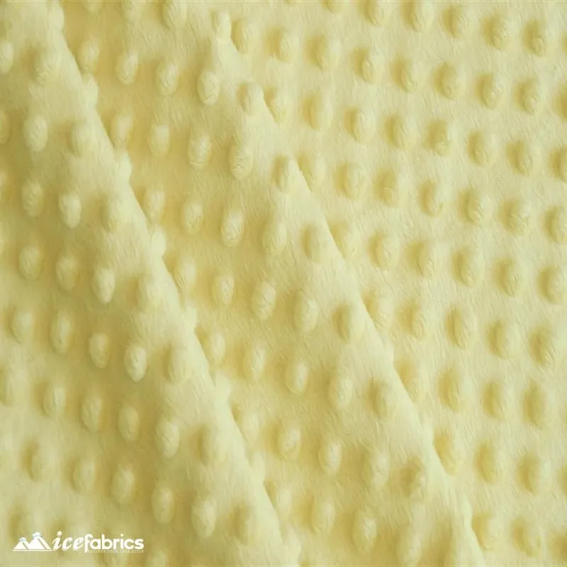 Banana Dimple Polka Dot Minky Fabric / Ultra Soft /