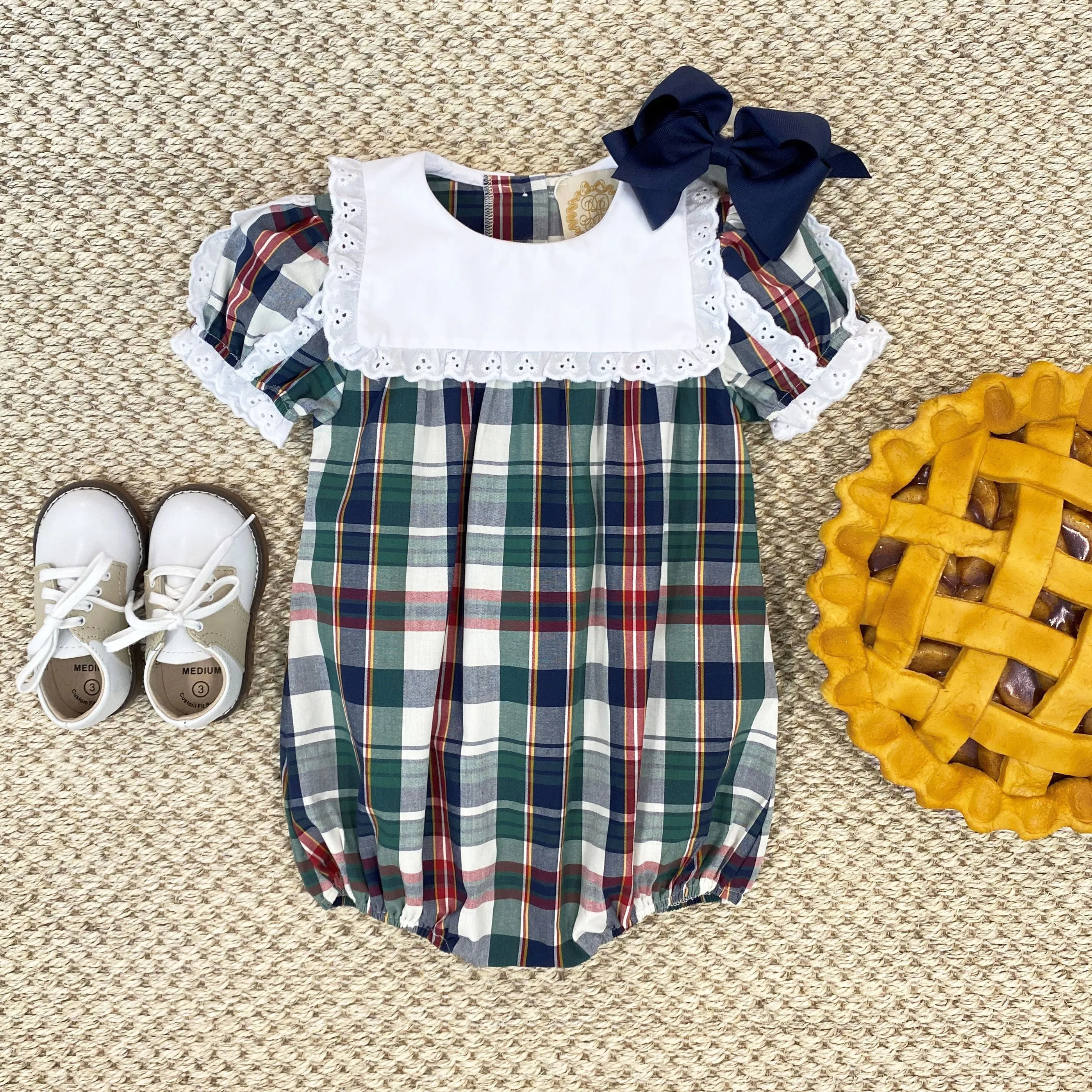 Optimized Product Title: Bea Louise Bubble Dress in Field Park Plaid with Worth Avenue White