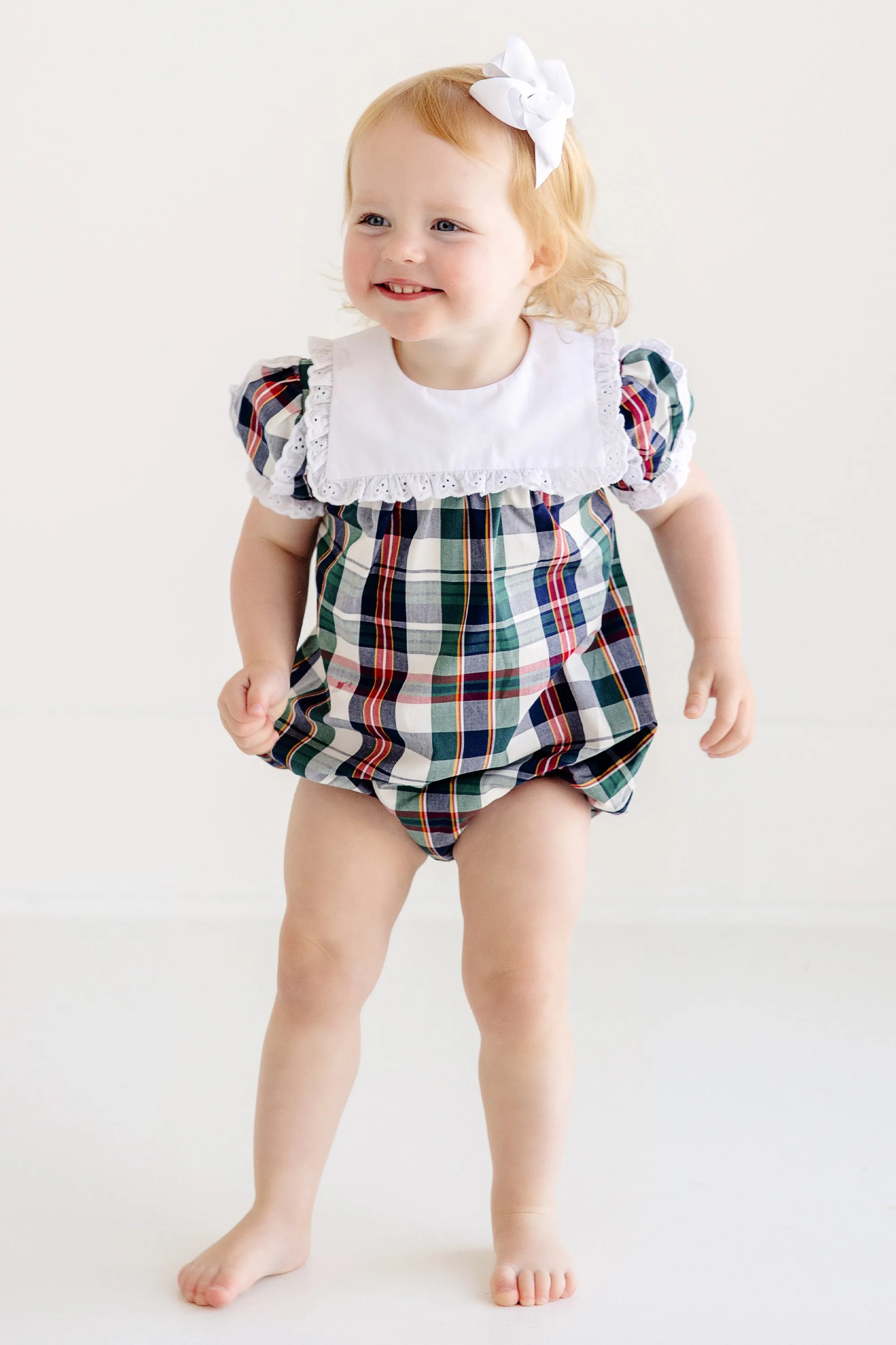 Optimized Product Title: Bea Louise Bubble Dress in Field Park Plaid with Worth Avenue White