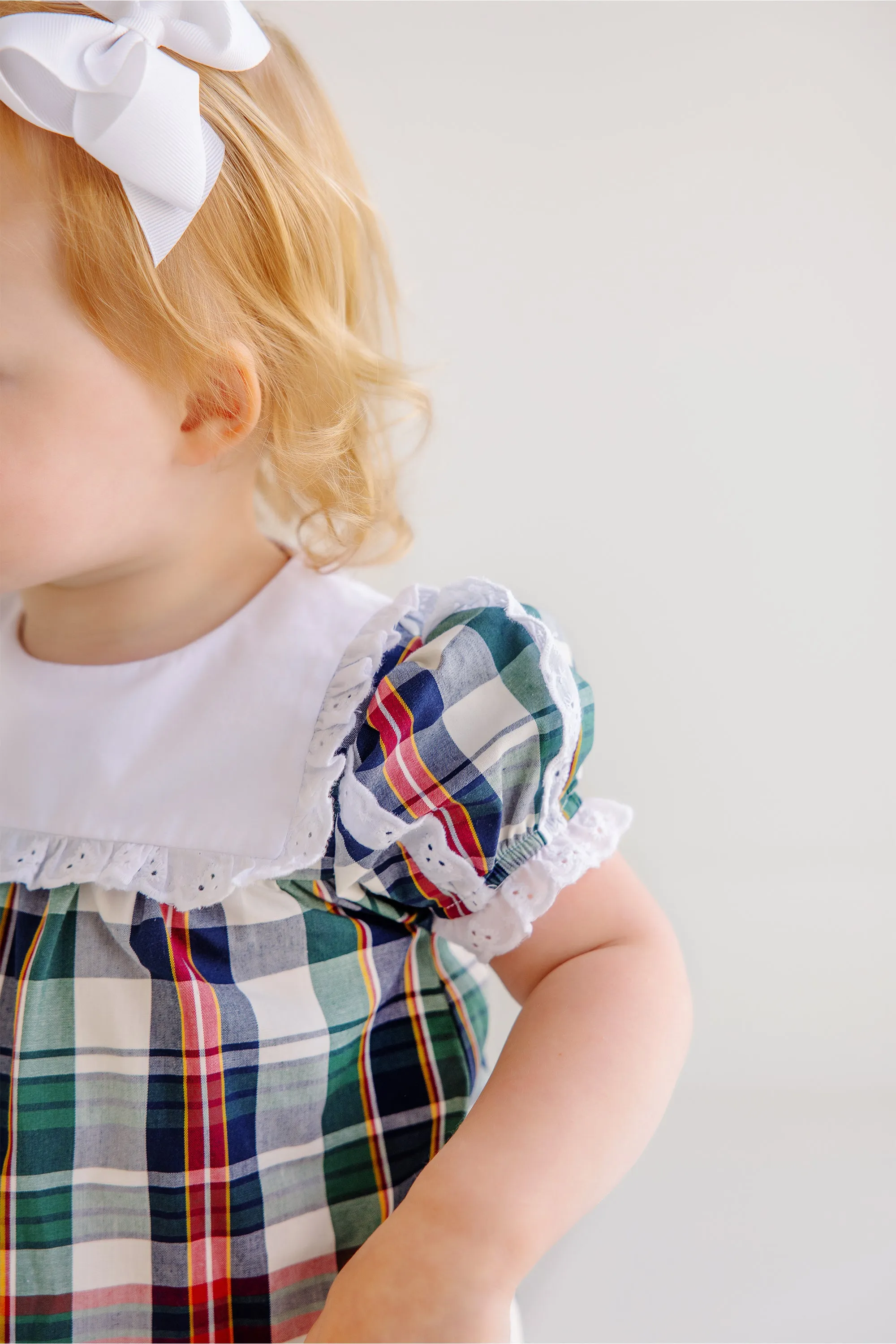 Optimized Product Title: Bea Louise Bubble Dress in Field Park Plaid with Worth Avenue White