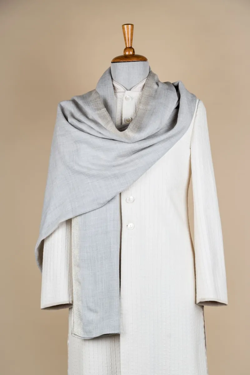 Beige Shawl With Golden Border