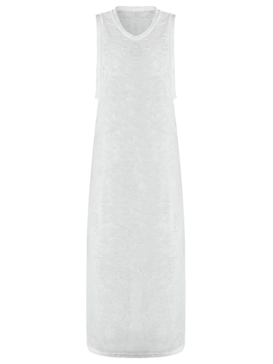 BerryBetty - Cheap Casual See Thru Slit Cover Up Dress