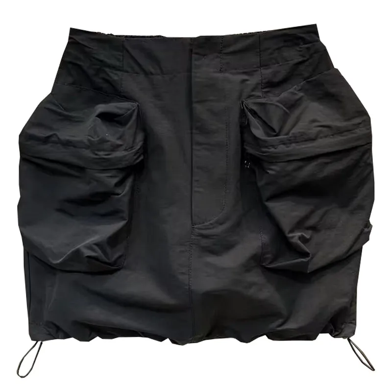 Big Pocket Drawstring Mini SKirt