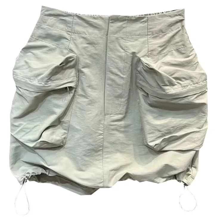 Big Pocket Drawstring Mini SKirt