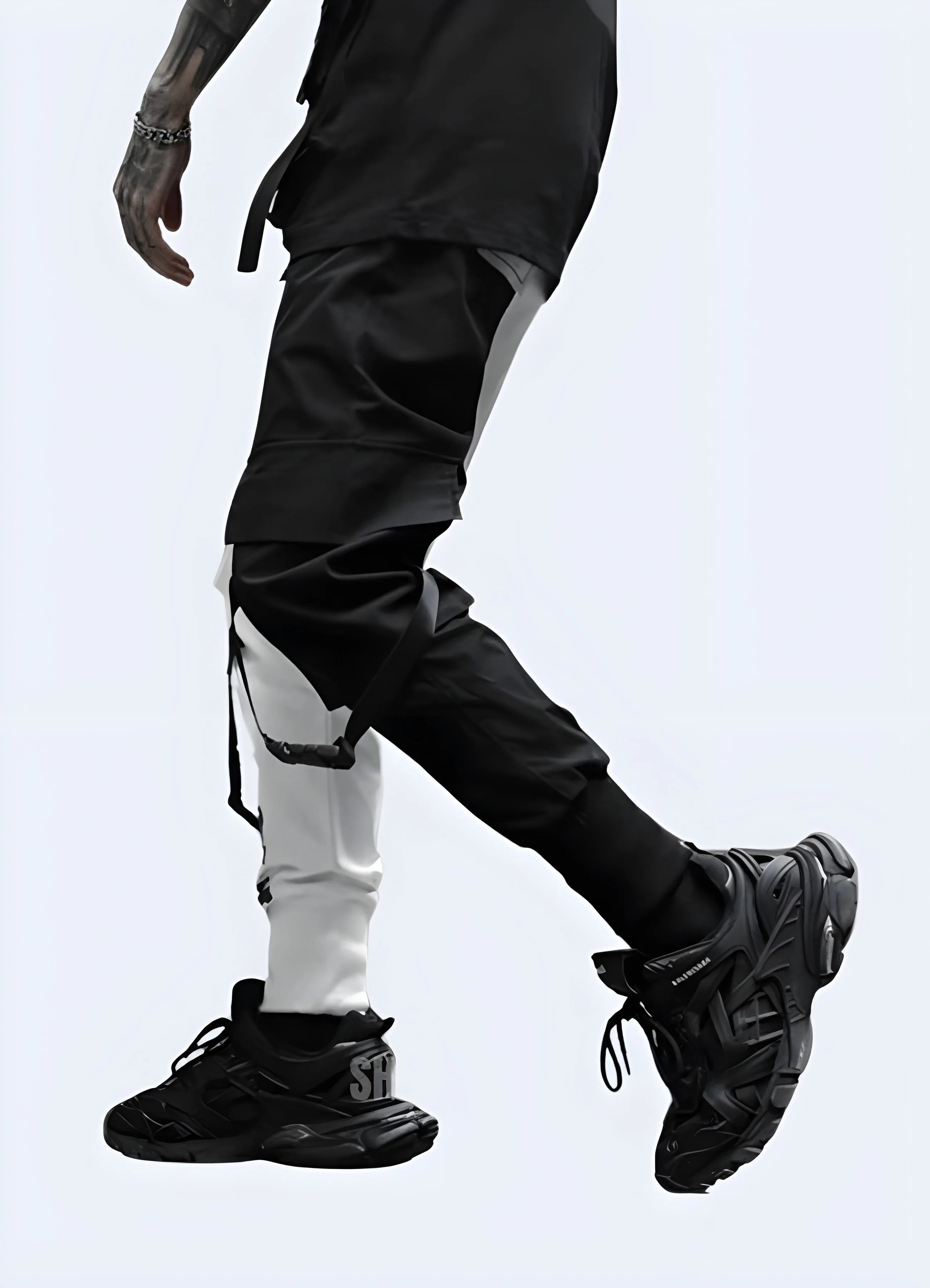 Black And White Cargo Pants