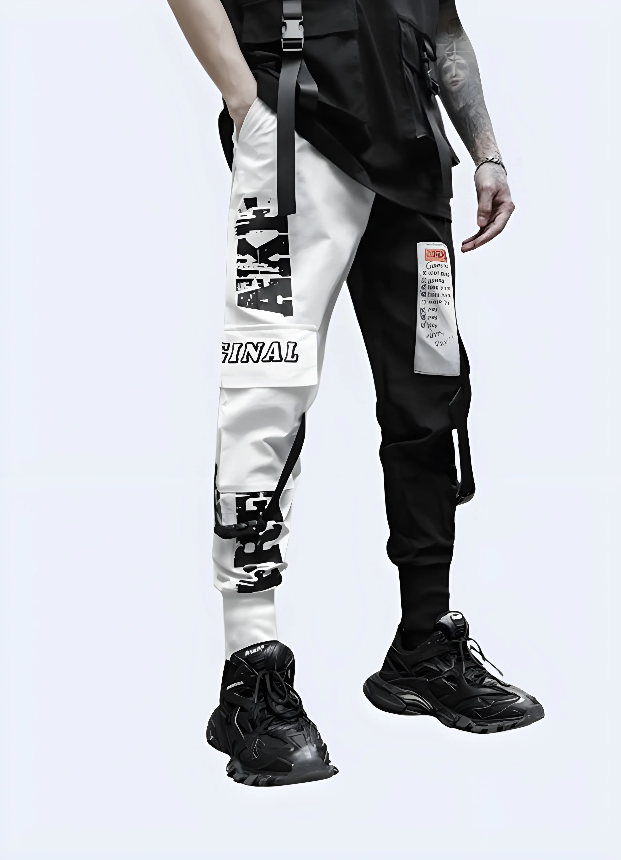 Black And White Cargo Pants