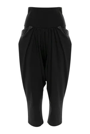 Black Drop Crotch Jersey Pants