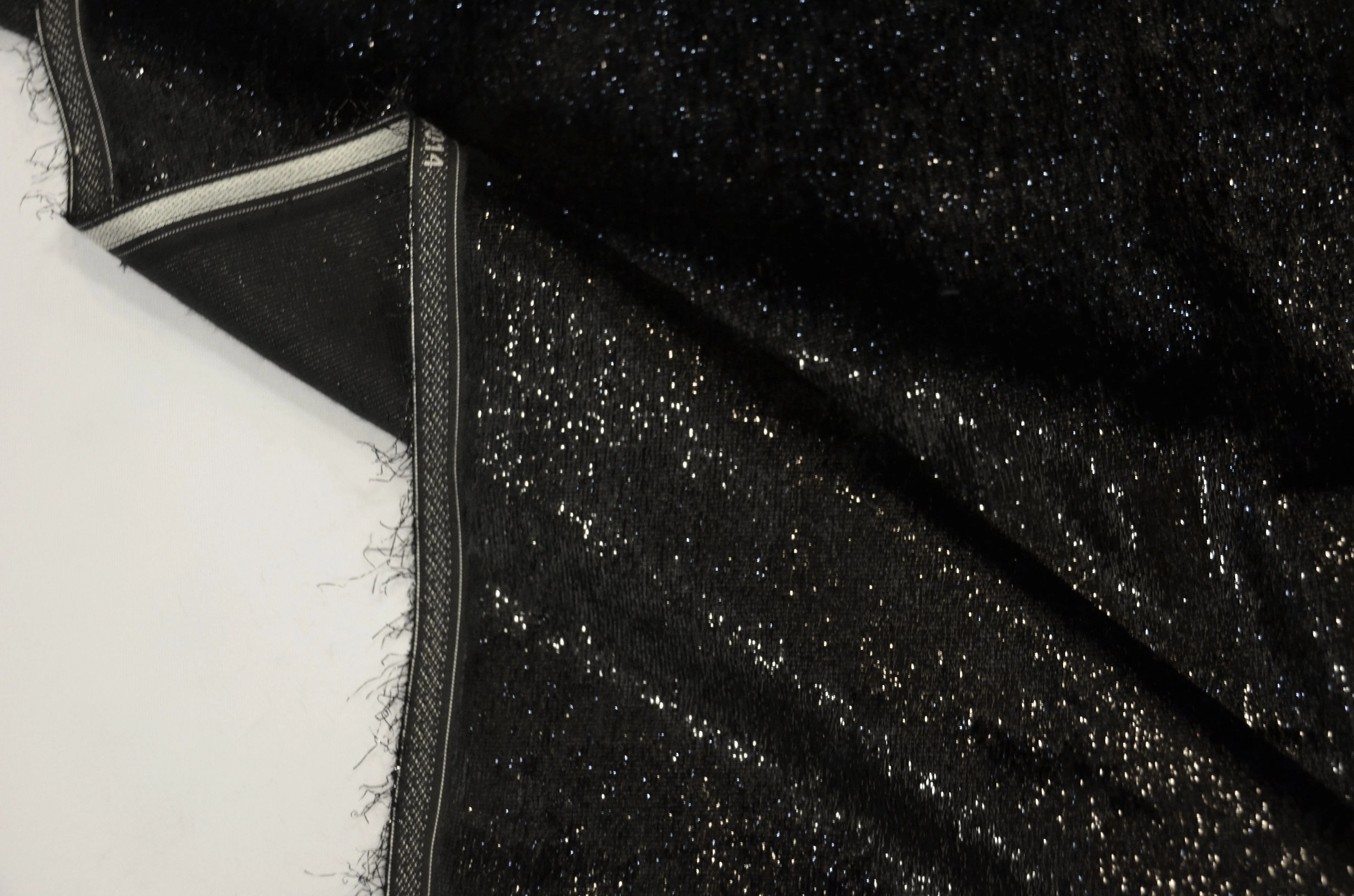 Black Silky Velvet with Metallic Lurex | 52" Wide | Polyester Super Soft Lurex Velvet | Soft Metallic Velvet for Dresses, Clothing, Skirts, Costume |