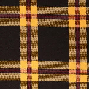 Black Yellow Check Tharthan Tartan Check 65% Poly 35% Visc